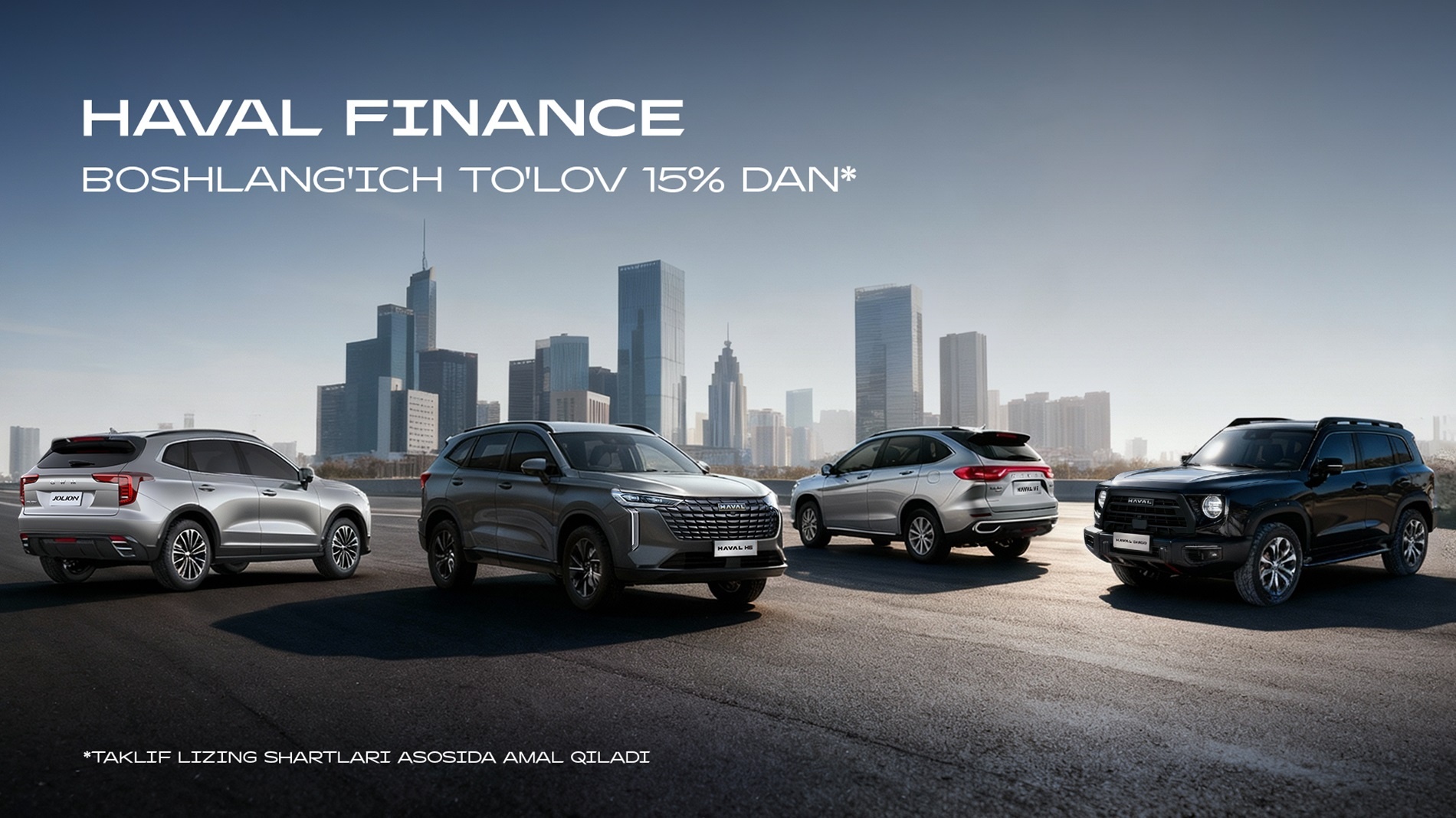 HAVAL endi 15% boshlang‘ich to‘lov evaziga mavjud