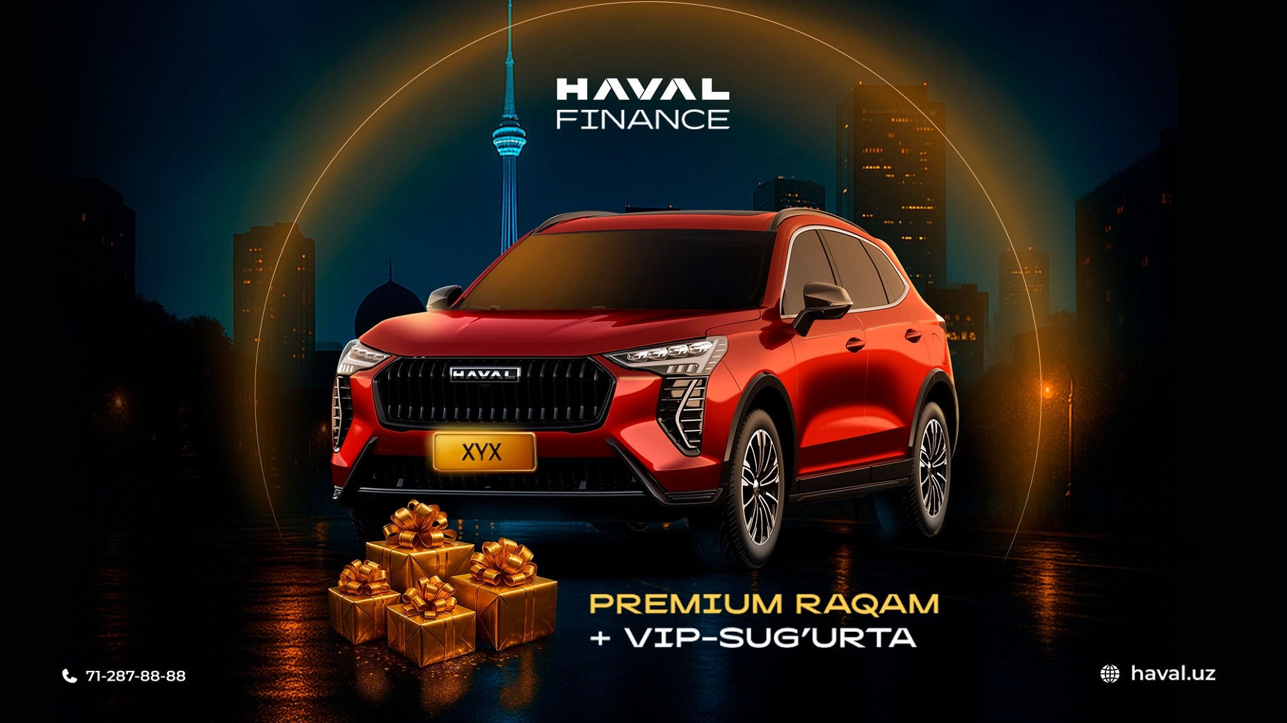 Chiroyli davlat raqami va 1 yillik transport vositalari egalarining fuqarolik javobgarligini majburiy sug‘urtasiga ega HAVAL